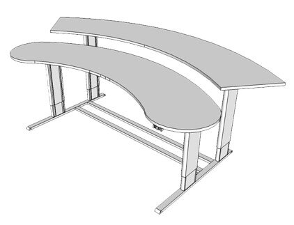 Half circle store computer desk